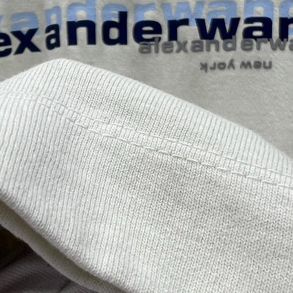 Alexander Wang White Printed Lettering Short-Sleeved T-Shirt - Picture 5 of 9